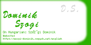 dominik szogi business card